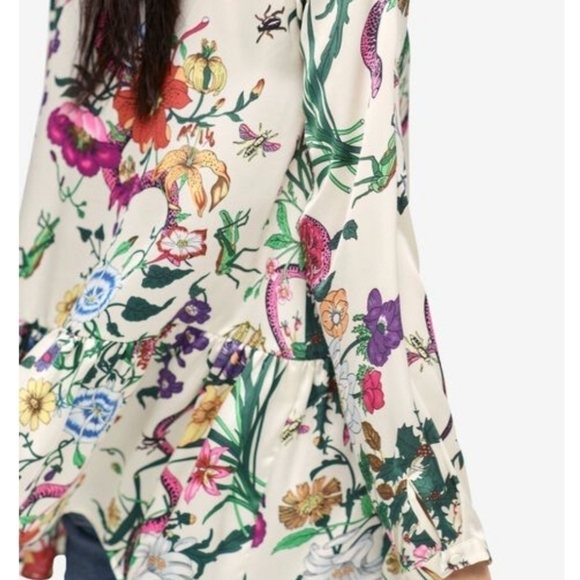 ELLOS Tie-Neck Peplum Tunic - Picture 2 of 5